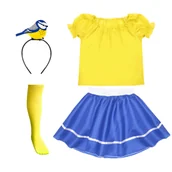 Stroje karnawałowe - ZESTAW SIKORKA ŻÓŁTO-NIEBIESKI 134-140 5el - miniaturka - grafika 1