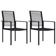 Fotele i krzesła ogrodowe - vidaXL Lumarko Krzesła ogrodowe, 2 szt., rattan PVC, czarne! 312171 - miniaturka - grafika 1