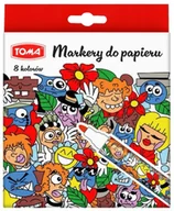 Markery do tablic - Markery do papieru 8 kolorów - TOMA - miniaturka - grafika 1