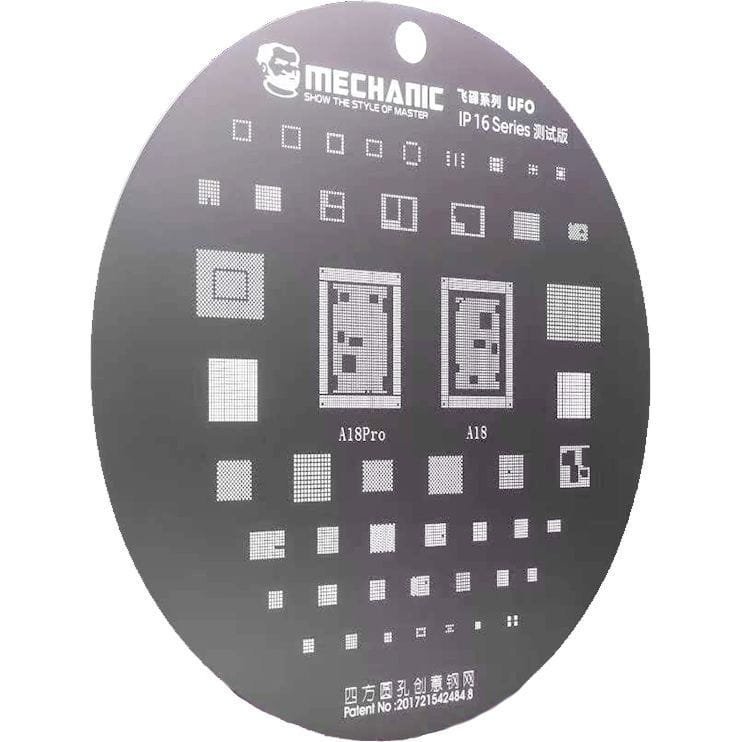 Metalowe okrągłe sito MECHANIC UFO Series, szablon do reballingu BGA układów A18 A18 Pro do iPhone z serii 16