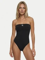 Stroje kąpielowe - Calvin Klein Swimwear Strój kąpielowy LV00Q61108 Czarny - miniaturka - grafika 1