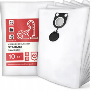 10x Worek do Odkurzacza Starmix Gs A-1032 Eh Syntetyczny Tekstylny Worki G9 - Worki do odkurzaczy - miniaturka - grafika 1