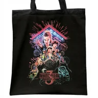 Torby i wózki na zakupy - Torba bawełniana czarna Stranger Things Eleven Hawkins Dla Fanów Serialu - miniaturka - grafika 1
