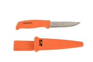 Nóż ciesielski ze stali nierdzewnej, długość 100 mm, etui BAHCO - Nożyce i noże - miniaturka - grafika 1