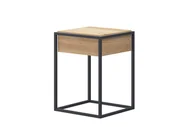 Szafki nocne - Stolik nocny MORIO dąb naturalny, 40x56x40 , Płyta laminowana 16mm | metal - miniaturka - grafika 1