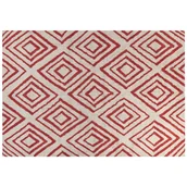 Dywany - Dywan bawełniany włochacz 160 x 230 cm złamana biel z czerwonym HASKOY - miniaturka - grafika 1