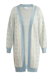 Swetry damskie - usha BLUE LABEL Damski kardigan z dzianiny, Niebieski, wełniany biały, XL-XXL - grafika 1