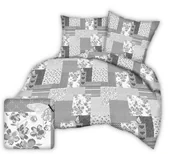Pościel - Pościel z kory I 160x200 szara patchwork serca motyle kwiaty - miniaturka - grafika 1