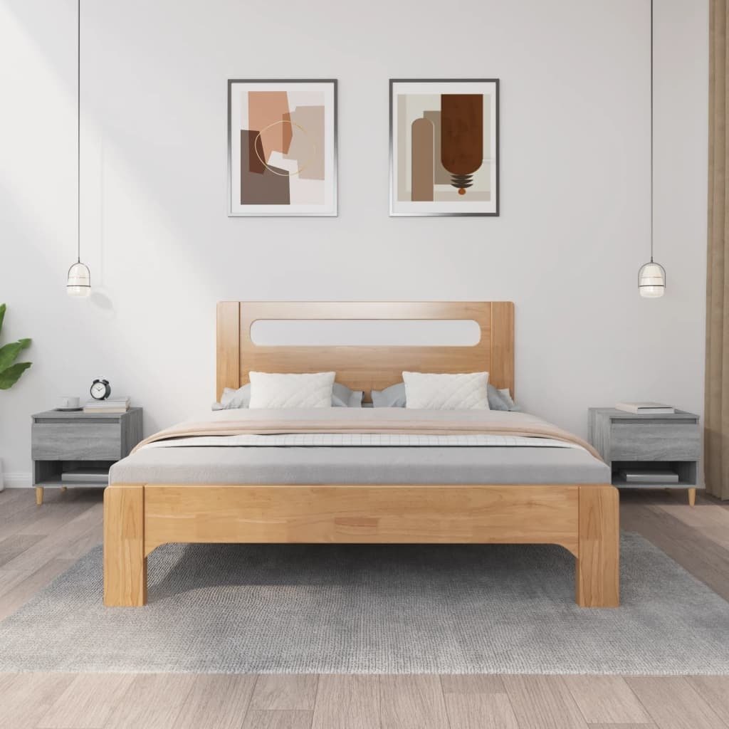 vidaXL Szafki nocne 2 szt. Szara Sonoma 50x46x50 cm Materiał drewnopochodny - Stolik nocny - Szafki nocne - Szafa - Szafka nocna