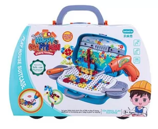 PROMO Układanka 3D Zestaw kreatywny z wkrętarką w walizce 1004658 Norimpex - Zabawki konstrukcyjne - miniaturka - grafika 1