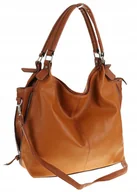 Torebki damskie - HERNAN Torebka Damska Worek Listonoszka Modna Torba na Ramię HB0153 Brązowa - miniaturka - grafika 1