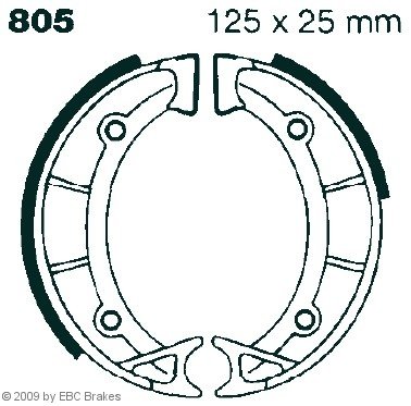 Szczęki hamulcowe 125x25 mm bez sprężyn EBC typ 805