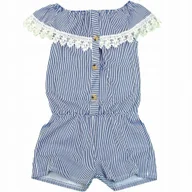Kombinezony dla dzieci - Kombinezon SPODNIUM Z KORONKĄ Niebieskie Paski 116 - miniaturka - grafika 1