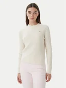 Swetry damskie - Tommy Hilfiger Sweter WW0WW44993 Écru Regular Fit - miniaturka - grafika 1
