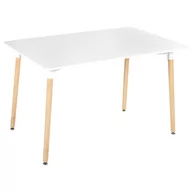 Stoły - Stół do jadalni 120 x 80 cm biały z jasnym drewnem NEWBERRY - miniaturka - grafika 1