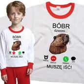 Piżamy dla dziewczynek - Piżama dziecięca Muszę Iść Bóbr Dzwoni 98/104 - VoloDonum - miniaturka - grafika 1