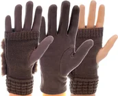 Rękawiczki - ZIMOWE RĘKAWICZKI damskie OCIEPLANE CIEPŁE mitenki 3w1 DO TELEFONU - miniaturka - grafika 1