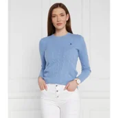 Swetry damskie - POLO RALPH LAUREN Wełniany sweter JULIANNA | Slim Fit | z dodatkiem kaszmiru - miniaturka - grafika 1