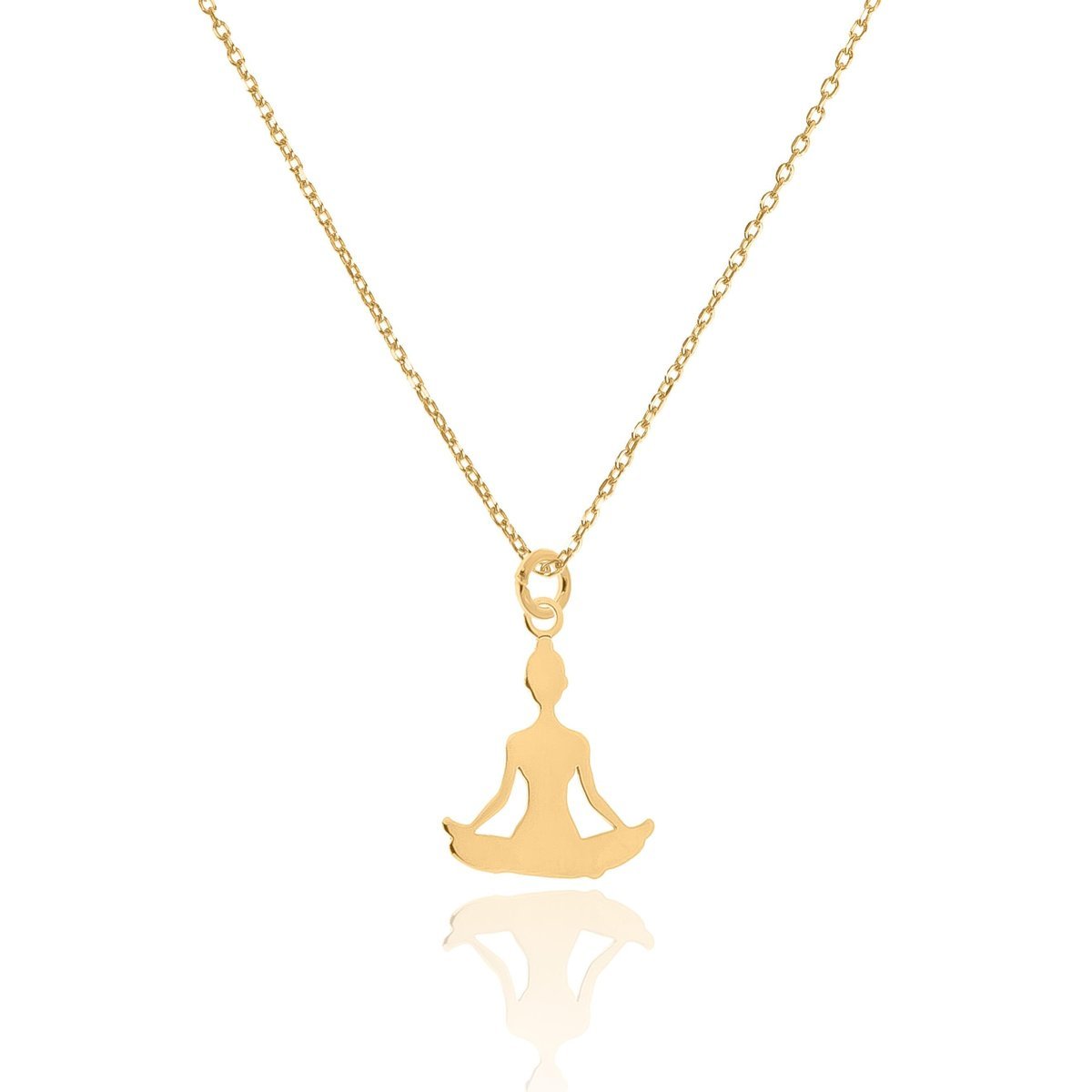 Naszyjnik srebrny pozłacany z Joga kwiat lotosu 45 CM