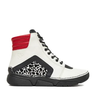 Trzewiki Rieker 45904-60 Biały - Botki damskie - miniaturka - grafika 1