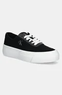 Trampki damskie - Calvin Klein Jeans tenisówki VULC FLATFORM LOW CV MIX MG kolor czarny YW0YW01770 - miniaturka - grafika 1