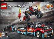 Klocki - LEGO Technic Furgonetka i motocykl kaskaderska 42106 - miniaturka - grafika 1