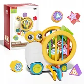 Zabawki sensoryczne - SENSORYCZNA ZABAWKA DLA DZIECKA KSZTAŁTY KOLORY LINKI DO PRZECIĄGANIA SNAIL - miniaturka - grafika 1