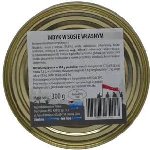 Indyk w sosie własnym 300 g konserwa wojskowa Arpol - Szybkie dania obiadowe - miniaturka - grafika 1