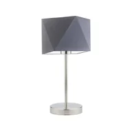 Lampy stojące - Chromowana lampka nocna do sypialni WUHU z szarym kloszem - miniaturka - grafika 1