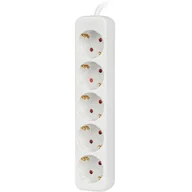 Listwy zasilające - LANBERG Listwa przedluzacz 1.5m 5X230v b PS0-05F-0150-W - miniaturka - grafika 1