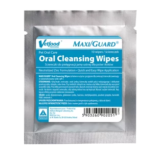 Vetfood VETFOOD MAXI/GUARD Oral Cleansing Wipes 10 szt - Higiena jamy ustnej zwierząt - miniaturka - grafika 1