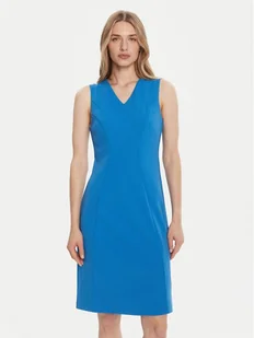 Calvin Klein Sukienka koktajlowa LV044C063G Niebieski Slim Fit - Sukienki - miniaturka - grafika 1