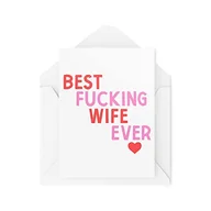 Kartki okolicznościowe i zaproszenia - Śmieszne karty miłosne | Best Wife Ever | świętowanie banter mąż pary walentynki rocznica kartka urodzinowa Love You | CBH940 - miniaturka - grafika 1