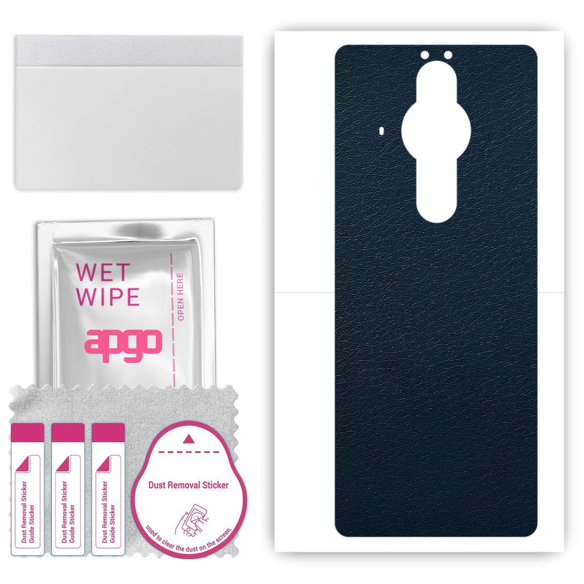 Folia naklejka skórka strukturalna na TYŁ do Sony Xperia PRO-I - Skóra Granatowa - apgo SKINS