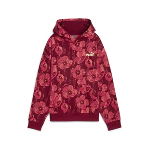 Damska bluza z kapturem z grafiką ESS+ Class Act PUMA Intense Red - Bluzy sportowe damskie - miniaturka - grafika 1