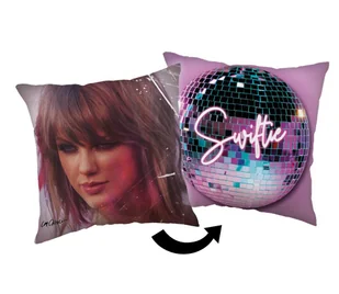 Poduszka 40x40 Swiftie różowa - Kołdry i poduszki dla dzieci - miniaturka - grafika 1