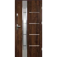 Drzwi zewnętrzne - Drzwi zewnętrzne S68 LUNA lakomat-paski inox orzech 90P 2Z/011/07 - miniaturka - grafika 1