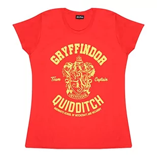 Harry Potter Gryffindor Quidditch damski dopasowany T-shirt | oficjalny produkt | S-XXL, moda damska dopasowany top, prezenty urodzinowe, prezent dla mamy córki siostry, Czerwony, S - Koszulki i topy damskie - miniaturka - grafika 1