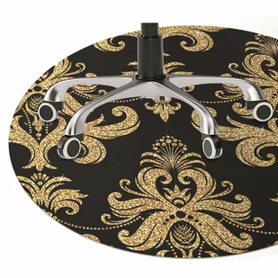 Mata na podłogę pod krzesło Złoty ornament fi100 cm - Podnóżki, podpórki, podkładki - miniaturka - grafika 1