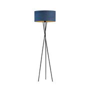 Lampy stojące - Lysne, Lampa stojąca do salonu w stylu vintage Paryż Velur, Granatowy ze złotym wnętrzem - miniaturka - grafika 1