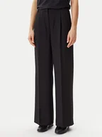 Spodnie damskie - Calvin Klein Spodnie materiałowe Travel Twill K20K208214 Czarny Wide Leg - miniaturka - grafika 1
