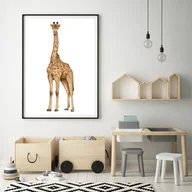 Wyposażenie pokoiku dziecięcego - Plakat dla dzieci safari żyrafa - miniaturka - grafika 1
