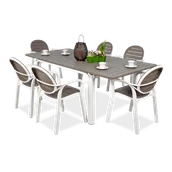 Meble ogrodowe - Zestaw ogrodowy Nardi PALMA/ALLORO - 8/140 Bianco Tortora - miniaturka - grafika 1