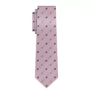 Krawaty i muchy męskie - Krawat różowy w kwiatki EM 1 - EM Men's Accessories - miniaturka - grafika 1