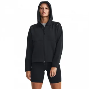 Damska bluza treningowa rozpinana z kapturem Under Armour Unstoppable Fleece FZ - czarna - UNDER ARMOUR - Bluzy sportowe damskie - miniaturka - grafika 1