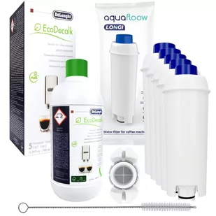 Zestaw Filtr Wody Do Ekspresu Aquafloow Longi Do Ekspesu Delonghi Dinamica, 5 Szt. + Odkamieniacz Delonghi Ecodacalk 500 Ml + Czyścik - Akcesoria i części do ekspresów do kawy - miniaturka - grafika 1