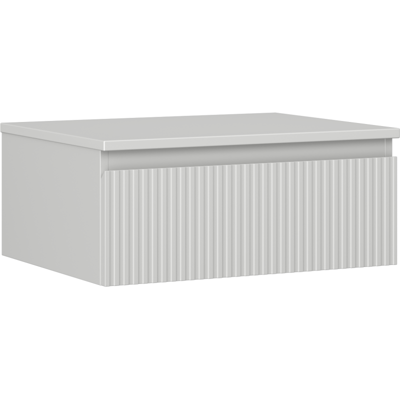 Mexen Rivel szafka łazienkowa podumywalkowa 60 cm z blatem, 1 szuflada, ryflowana , szara mat - 91A20-06023-1-BFC62