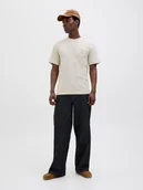 Koszulki męskie - Jack & Jones Koszulka w kolorze beżowym - miniaturka - grafika 1