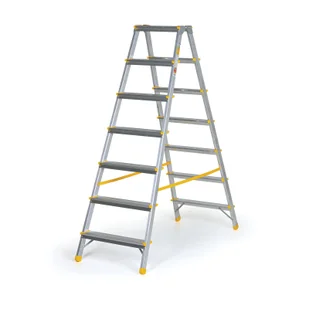 Aluminiowe stopnie dwustronne ALVE EUROSTYL, 2x7 stopni, wysokość 1,46 m - Pozostałe wyposażenie warsztatu - miniaturka - grafika 1