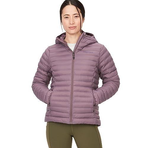 Marmot Damska kurtka Wm's Echo Featherless z kapturem, ciepła, puffa, ocieplana kurtka zimowa z kapturem, wodoodporna, pikowana parka, lekka, pakowalna kurtka outdoorowa, wiatroszczelna (1 szt.)